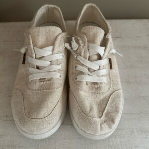 Casual Canvas Lace-Up Sneakers in Natural